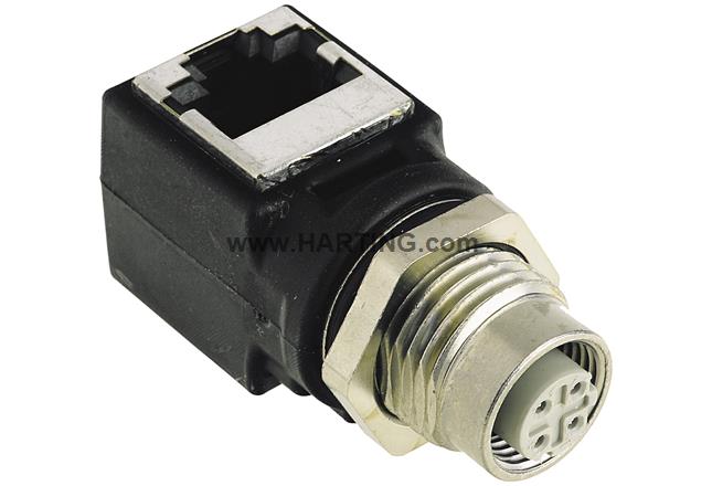 Adapter M12-RJ45 Right Angled - 21033814400 - HARTING