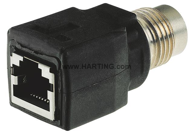 Adapter M12-RJ45 straight | 21033812400 - HARTING Connectivity