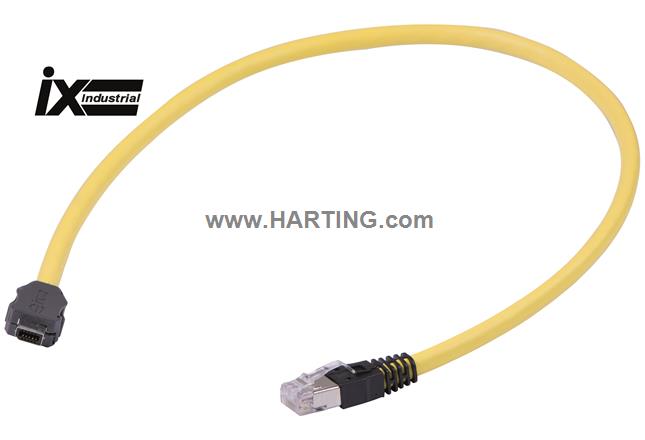 ix Industrial RJ45, PVC cable assy, 0.3m