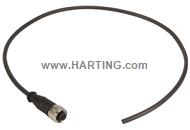 M12 Cable Assembly A-cod st/- f/- 2,0m