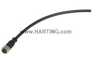 M12 Cable Assembly A-cod st/- f/- 10,0m