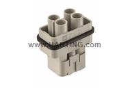Insert 3A Receptacle, Han Q Series Pack of 2 Heavy Duty Connector 09120023152 1+PE Contacts 