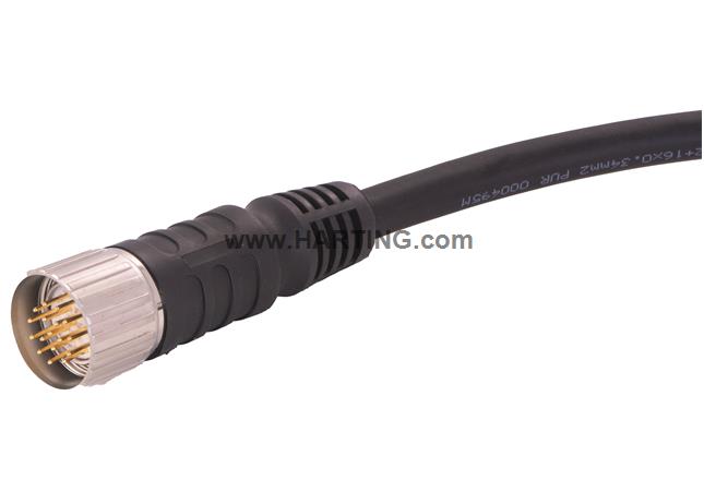 M23_17P MA,Int-thread,STR PUR cable,10M