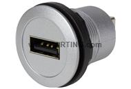 har-port USB 2.0 A-B coupler silver