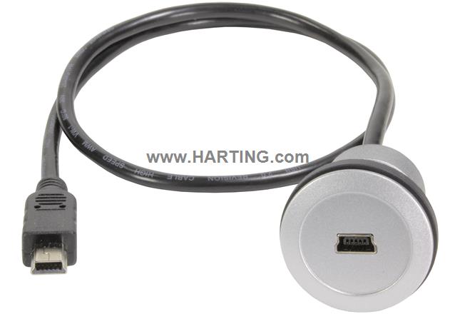 09 45 452 1910, HARTING USB Service Interface, 1 Ports, USB-B 2.0