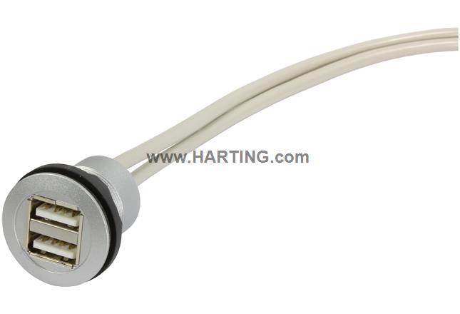 har-port 2x USB 2.0 A-A; 0,5m cable