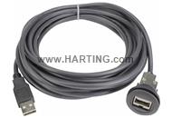 har-port USB 2.0 A-A PFT black 0,5m