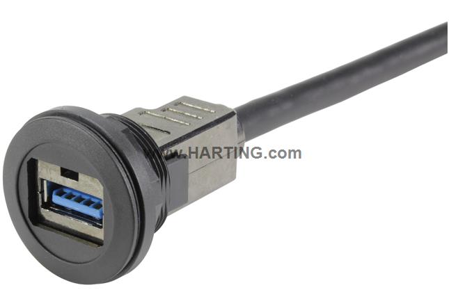 har-port USB 3.0 A-A PFT black 2,0m