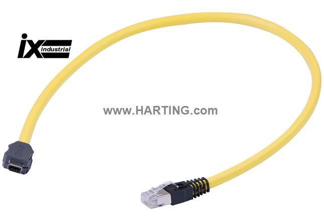 ix Industrial RJ45, PVC cable assy, 0.2m