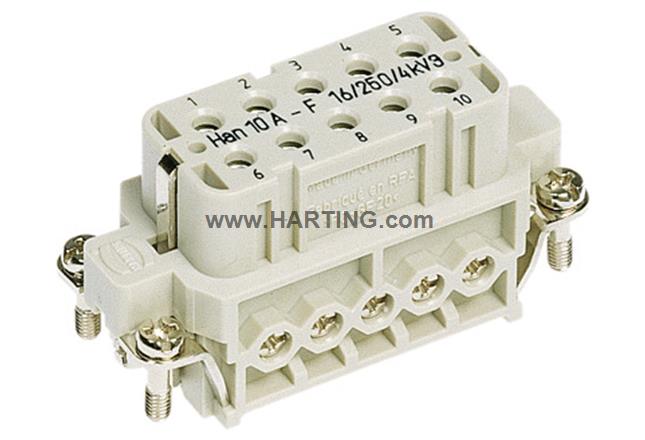 Han 10A-F-S, w. Wire Protection