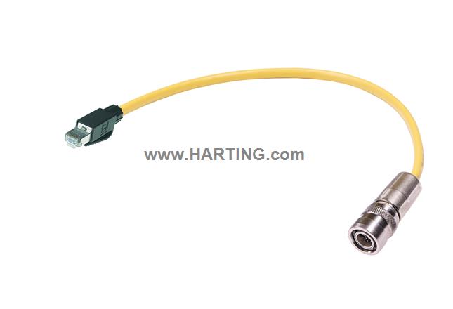 M12 PP X-coded RJ45 cable assy Cat6a,25m