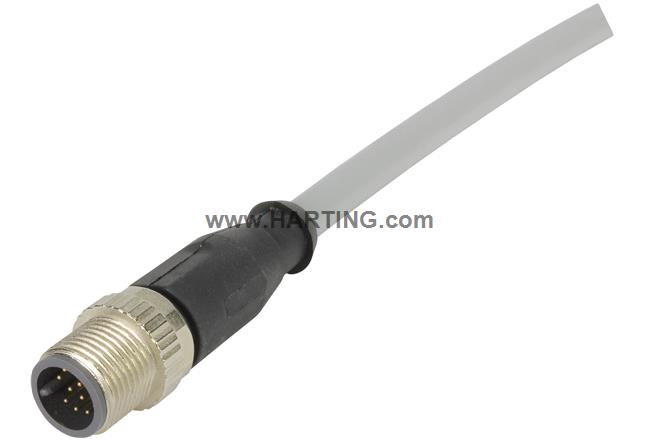 M12 Cable Assembly A-cod st/- m/- 7,5m