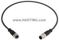 M12 Cable Assembly A-cod st/st m/f 0,5m