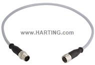 M12 Cable Assembly A-cod st/st m/f 3,0m