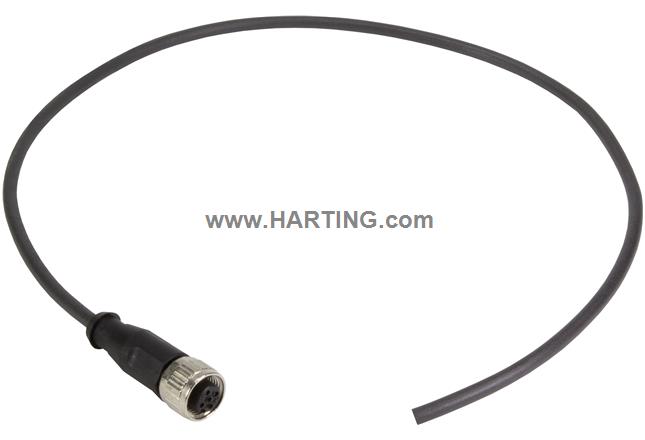 M12 Cable Assembly A-cod st/- f/- 0,5m