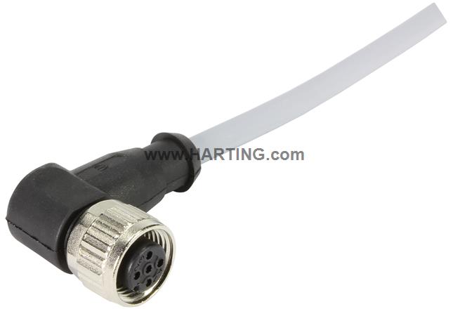 M12 Cable Assembly A-cod st/an m/f 7,5m