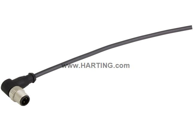 M12 Cable Assembly A-cod an/- m/- 2,0m