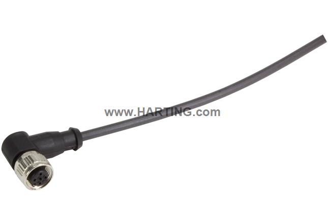 M12 Cable Assembly A-cod an/- f/- 10,0m