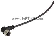 M12 Cable Assembly A-cod ang/- f/- 10,0m