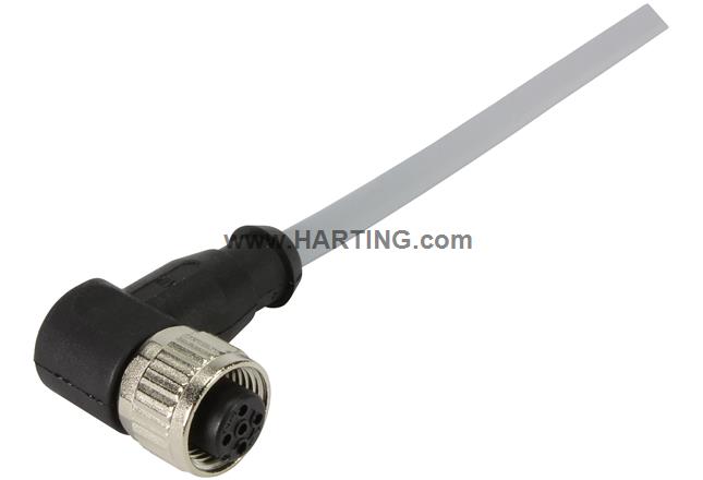 M12 Cable Assembly A-cod an/- f/- 5,0m