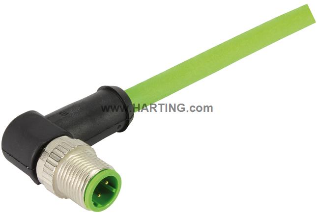 M12 Cable Assembly D-cod an/- m/- 2,0m