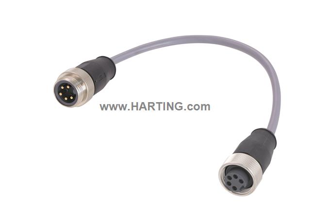 7/8 Cable Assembly 4p+PE st/st f/m 0,3m
