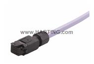 Han1A CA 12 Pole +latch f/- PVC 1m