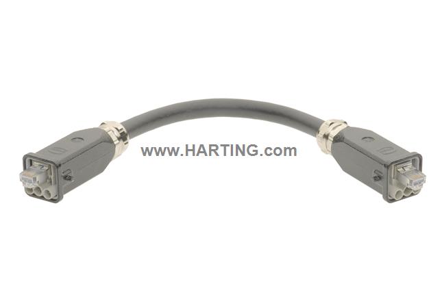 Hybr.cable assy, AC, 1m -2x Han3a