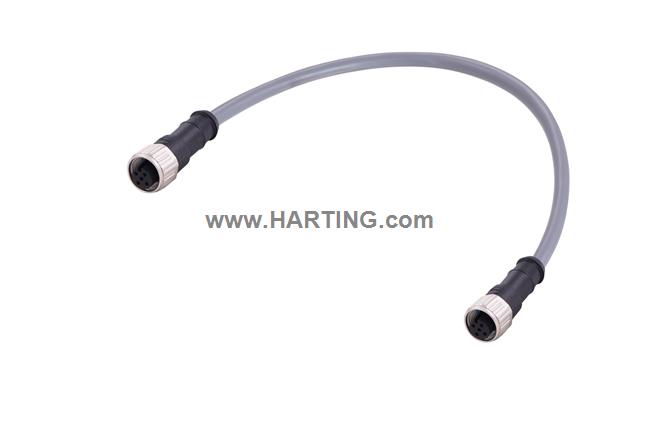 M12 A-cod 5-pol st/st f/f PVC Dnet 0.9m