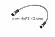 M12 A-cod 5-pol st/st f/f PVC Dnet 0.9m