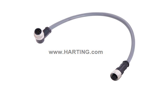 M12 A-cod 5-pol an/st m/f PVC Dnet 4m