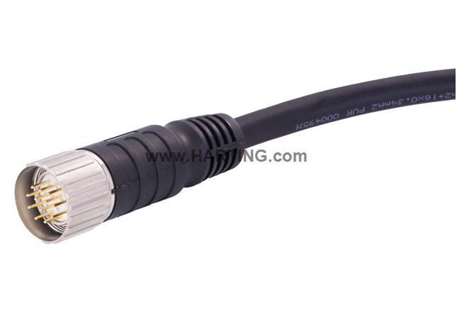 M23_12P MA,Int-thread,STR PUR cable,5M