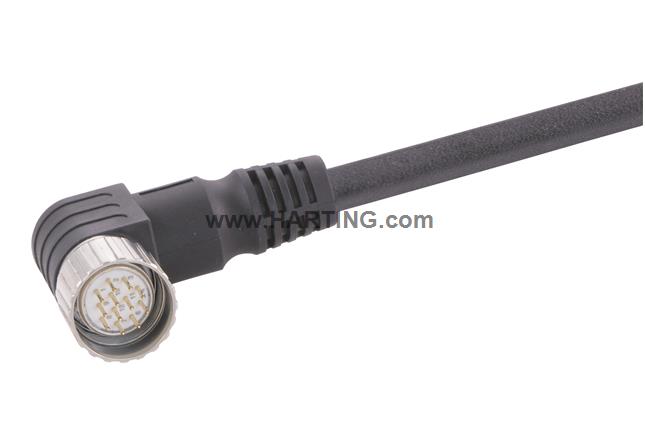 M23_12P MA,Int-thread,ANG PVC cable,10M