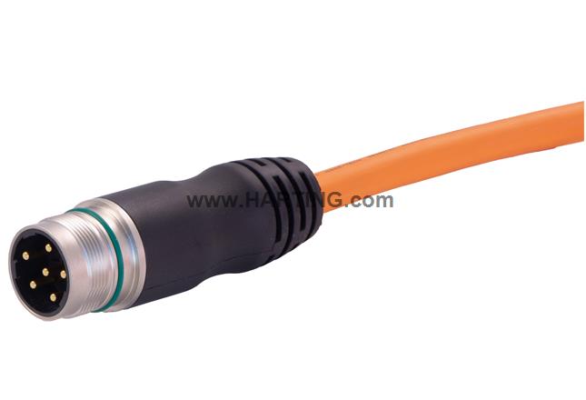 M23_6P MA,ext-thread,STR PUR cable,10M