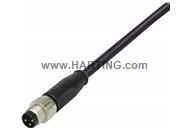M12 Cable Assembly A-cod st/- m/- 10m