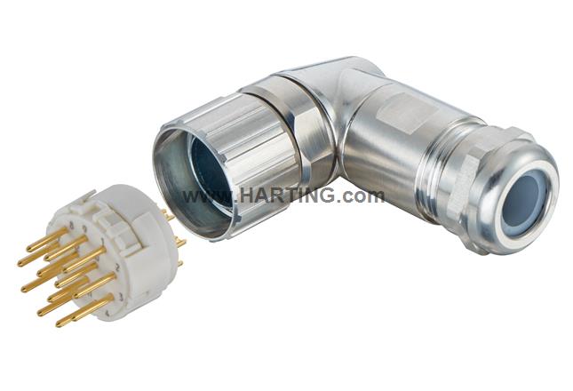 Set M23 Male 12pol. angled solder 7-12