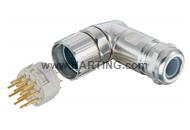 Set M23 Male 12pol. angled solder 7-12