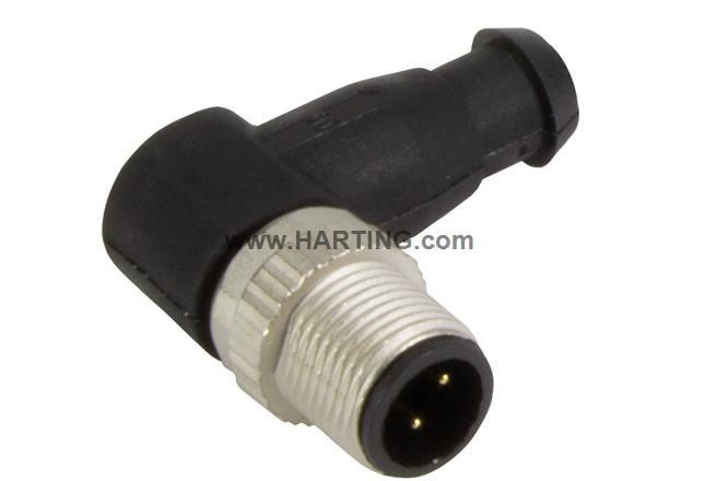 M12 A12 angled male unshld