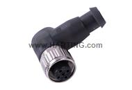 M12 A4 angled female LED unshld