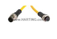 M12 A-cod 5-pol st/st m/f PUR 0.5m