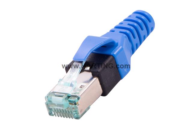 DualBoot RJ45 PP IP20 Cat.6A 8pol blue