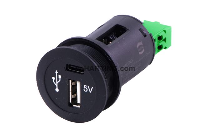 Dual USB Charger 24V/5V 1x2,4A 1x3,0A