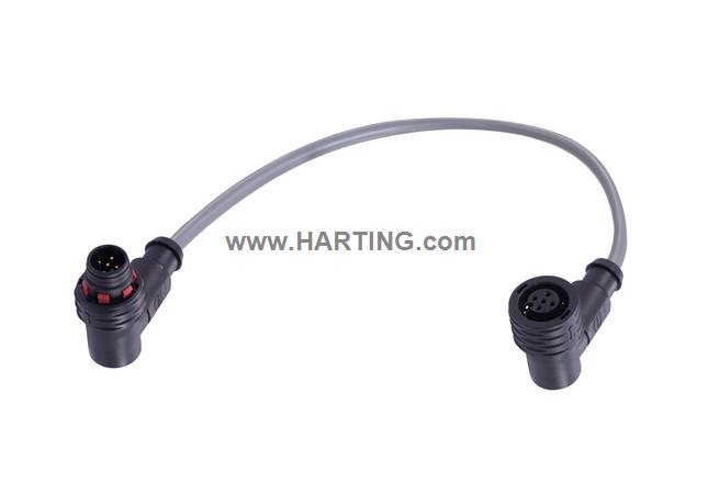 M12 A-cod 4-pol an/an m/f  PPi PVC 5.0m