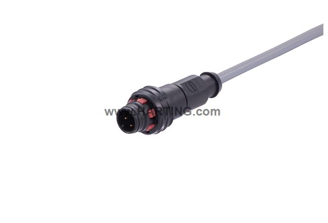 M12 A-cod 3-pol st/- m/- PPi PVC 1.0m