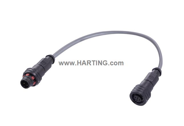 M12 A-cod 3-pol st/st m/f PPi PVC 5.0m