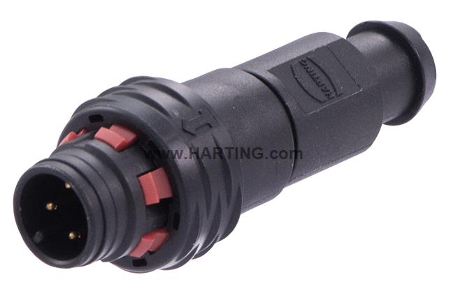 M12 PP inner straight male 3-pole OM uns