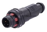 M12 PP inner straight male 3-pole OM uns