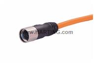 M23_8P FE,int-thread,STR PUR cable,5M