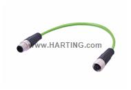 M12 Cable Assembly D-cod st/st m/f 2,0m