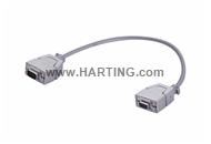 D-Sub PushPull 9 pol, MA/FE, PVC,L=1m